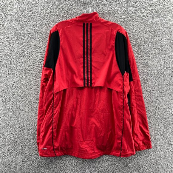 Adidas Golf 1/4 Zip Windbreaker Mens Large Climaproof Red Vented Track - Picture 2 of 10